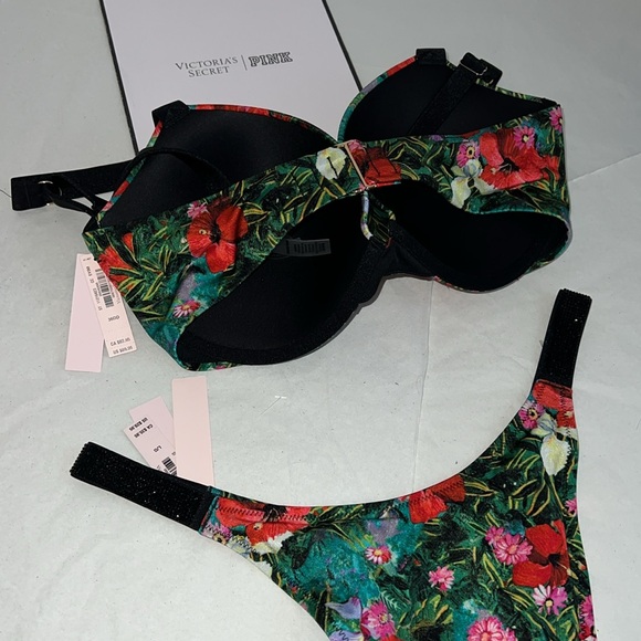 2pcs 36DD & L Victoria’s Secret Swim Push Up Top & Barzilian Bikini Bottom - Picture 9 of 16
